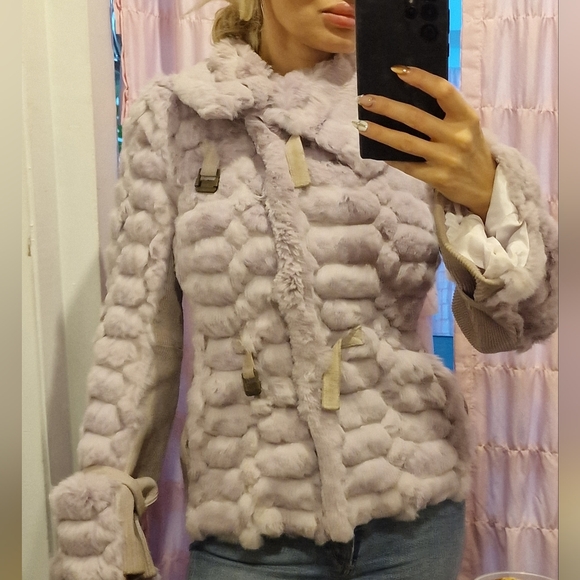 Roberto Cavalli / Just Cavalli real fur and leather jacket size 40/ medium - Picture 12 of 14